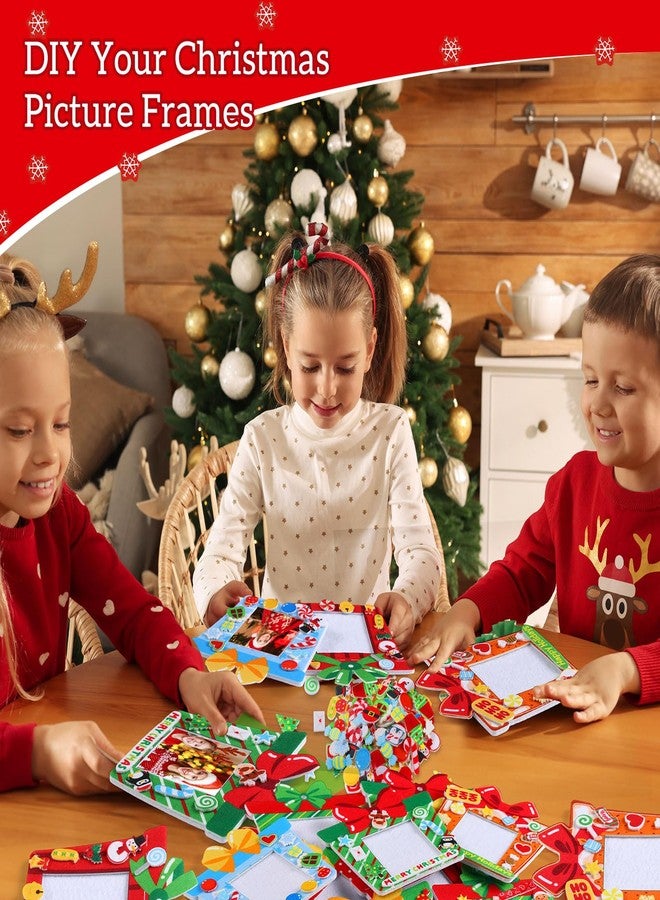 Blosssound 324 Pcs Christmas DIY Photo Frames Crafts Kit Felt Present Box Picture Frame Xmas Snowman Santa Stickers for Xmas Holiday Party Classroom DIY Activity Tree Decor (Present Box) - Image 5